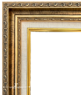 Adela Antique Gold Ornate Wood Picture Frame with Natural Linen Liner - West Frames